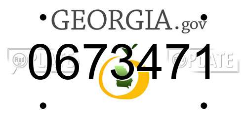 0673471 Georgia License Plate