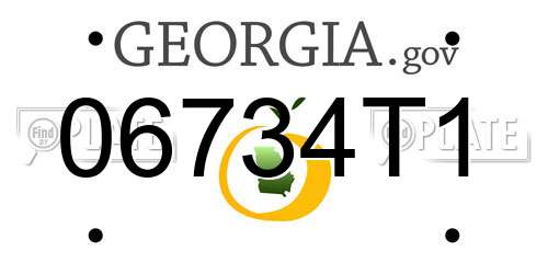 06734T1 Georgia License Plate