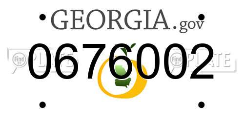 0676002 Georgia License Plate