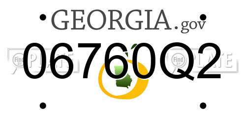 06760Q2 Georgia License Plate