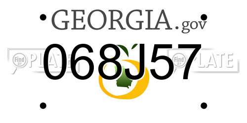 068J57 Georgia License Plate