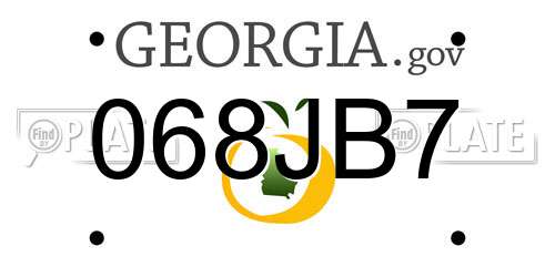 068JB7 Georgia License Plate