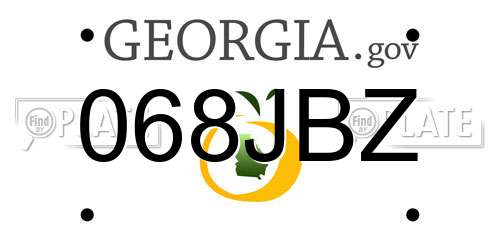 068JBZ Georgia License Plate