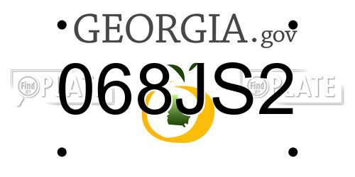 068JS2 Georgia License Plate
