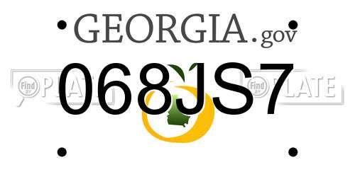 068JS7 Georgia License Plate