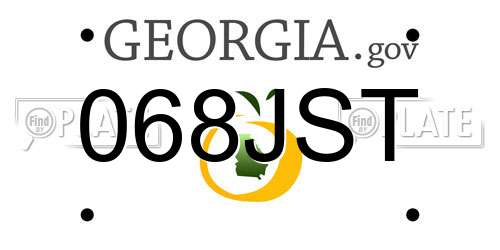 068JST Georgia License Plate