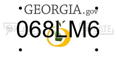 068LM6 Georgia License Plate