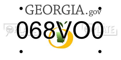 068VO0 Georgia License Plate
