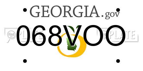 068VOO Georgia License Plate