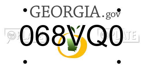 068VQ0 Georgia License Plate