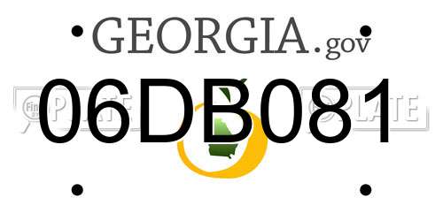 06DB081 Georgia License Plate
