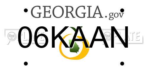 06KAAN Georgia License Plate