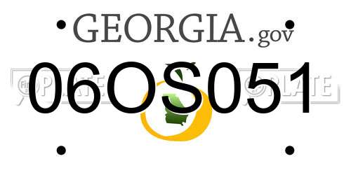 06OS051 Georgia License Plate