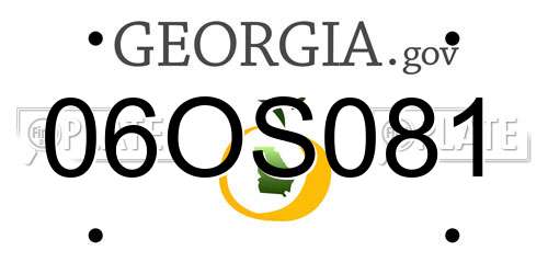 06OS081 Georgia License Plate