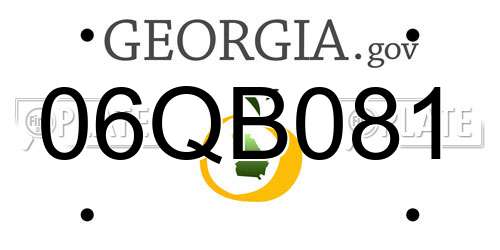 06QB081 Georgia License Plate