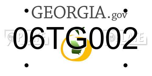 06TG002 Georgia License Plate