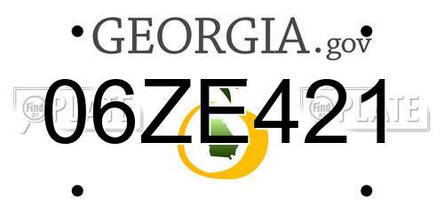 06ZE421 Georgia License Plate