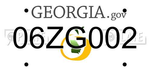 06ZG002 Georgia License Plate