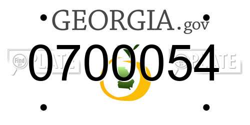 0700054 Georgia License Plate