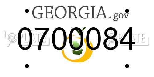 0700084 Georgia License Plate