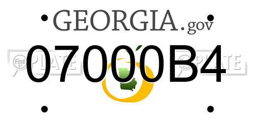 07000B4 Georgia License Plate
