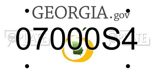 07000S4 Georgia License Plate