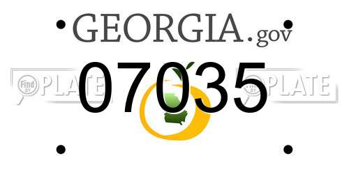 07035 Georgia License Plate