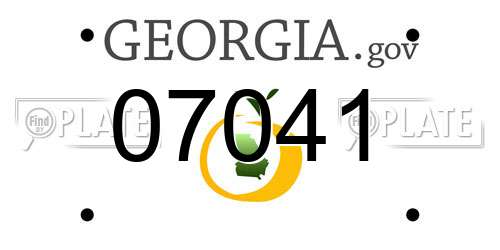 07041 Georgia License Plate