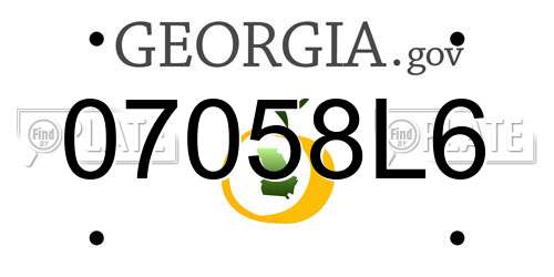 07058L6 Georgia License Plate