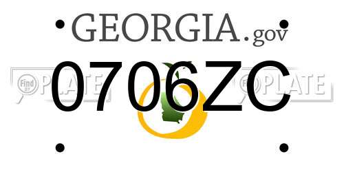 0706ZC Georgia License Plate