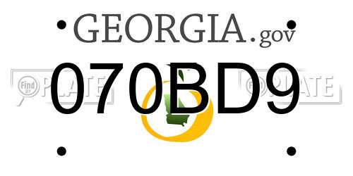 070BD9 Georgia License Plate