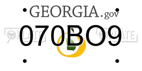 070BO9 Georgia License Plate