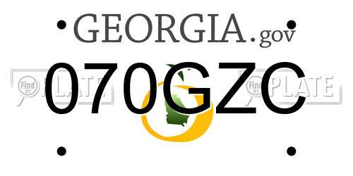 070GZC Georgia License Plate