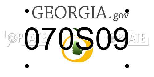 070S09 Georgia License Plate