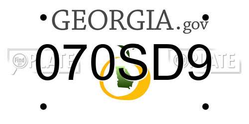 070SD9 Georgia License Plate