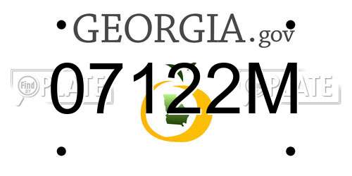 07122M Georgia License Plate