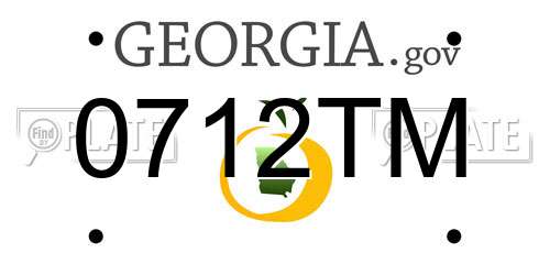 0712TM Georgia License Plate