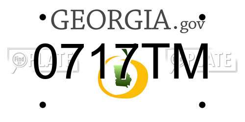0717TM Georgia License Plate