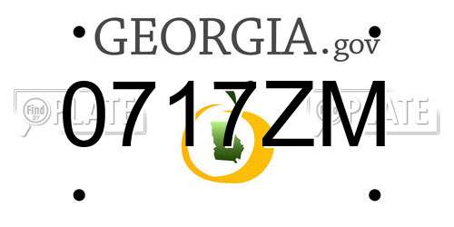 0717ZM Georgia License Plate