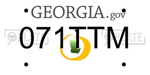 071TTM Georgia License Plate