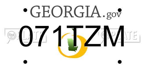 071TZM Georgia License Plate