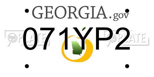071YP2 Georgia License Plate