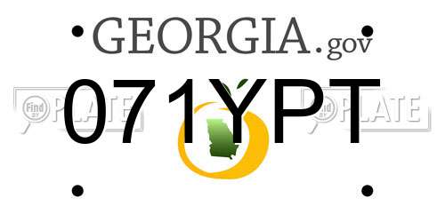 071YPT Georgia License Plate