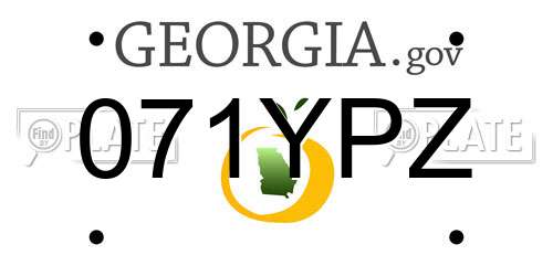 071YPZ Georgia License Plate