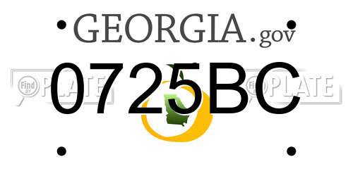 0725BC Georgia License Plate