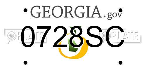 0728SC Georgia License Plate
