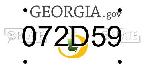 072D59 Georgia License Plate