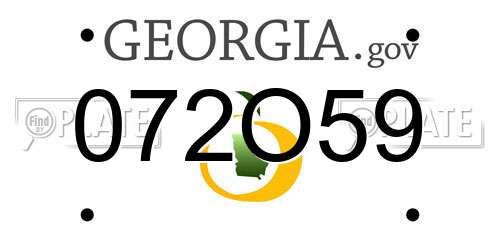 072O59 Georgia License Plate