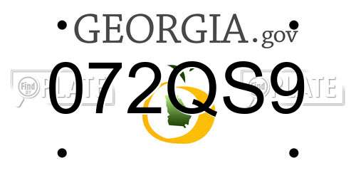 072QS9 Georgia License Plate