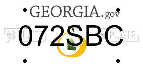 072SBC Georgia License Plate